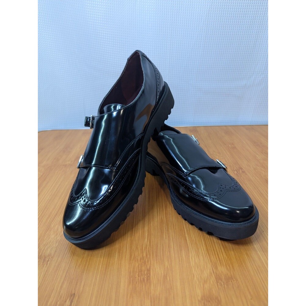 Franco Sarto Women's Chance Almond Toe Oxfords Monkstrap NWOT Black 9 (S10) - Picture 7 of 7